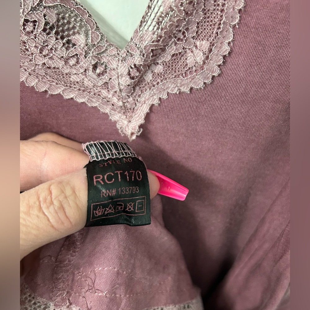POL Mauve Lace Trim Chemise - Picture 4 of 5